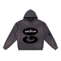 Stoner Sun Fade Frayed Fleece Hoodie Purple