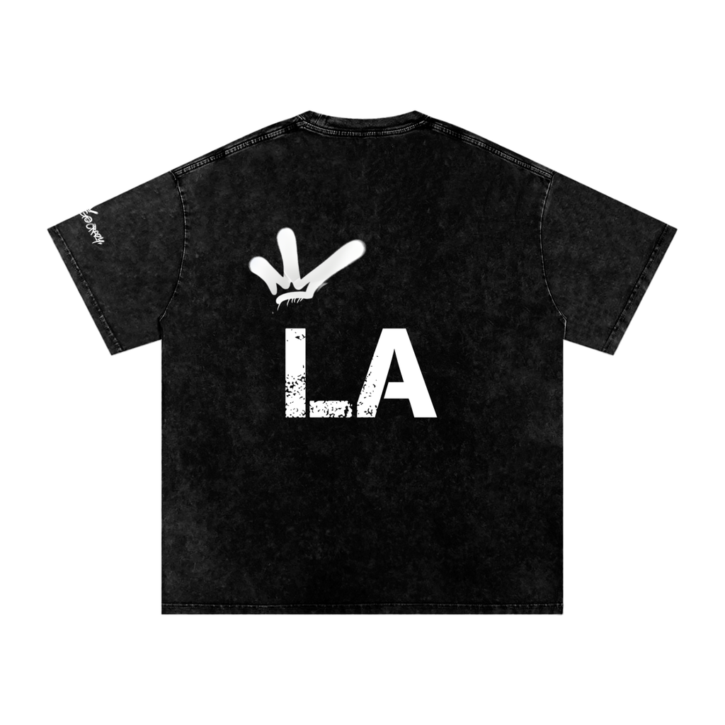 Sunset Snow Washed Oversized Cotton T_Black