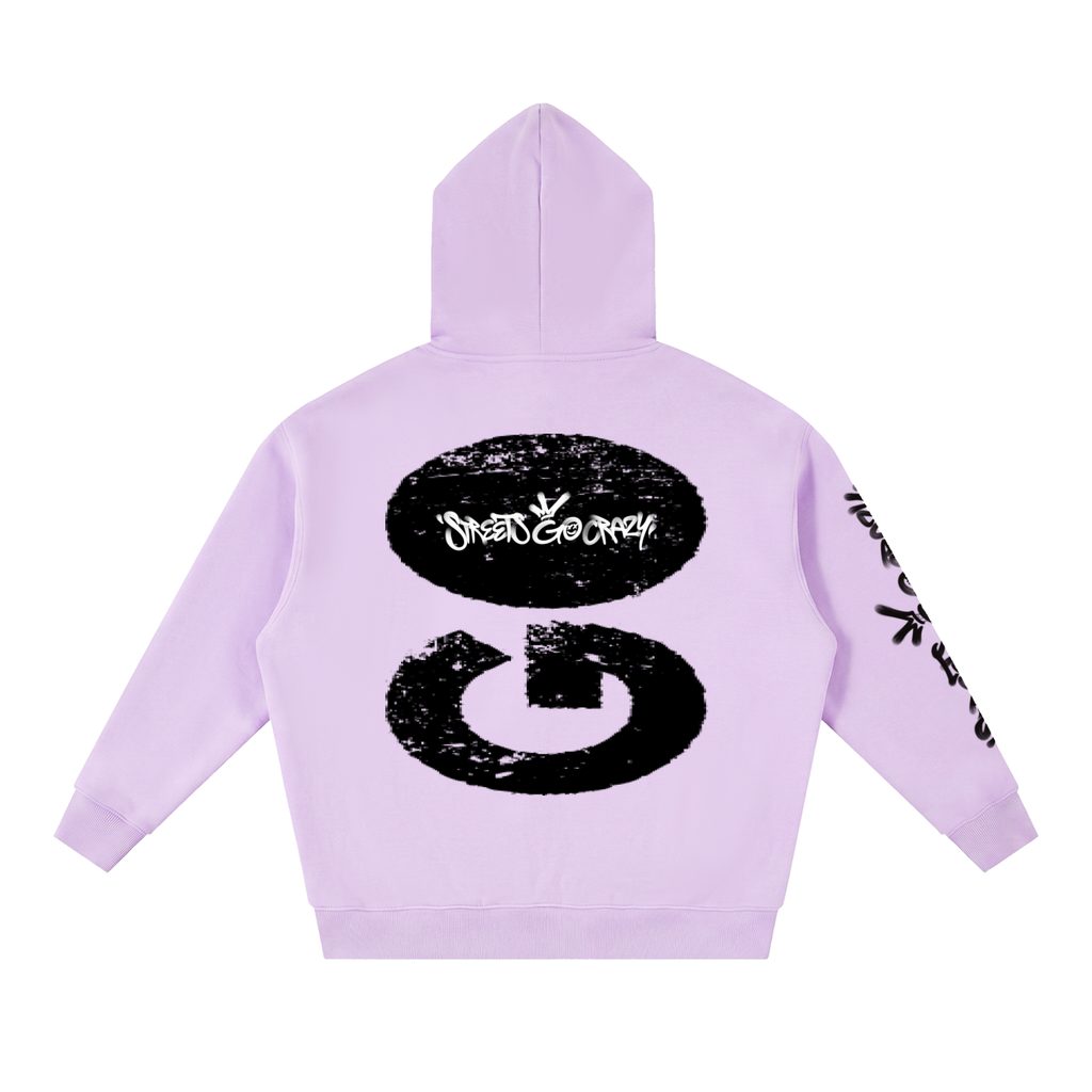 Emery -  Oversized Fleece Boxy Hoodie - Light Purple