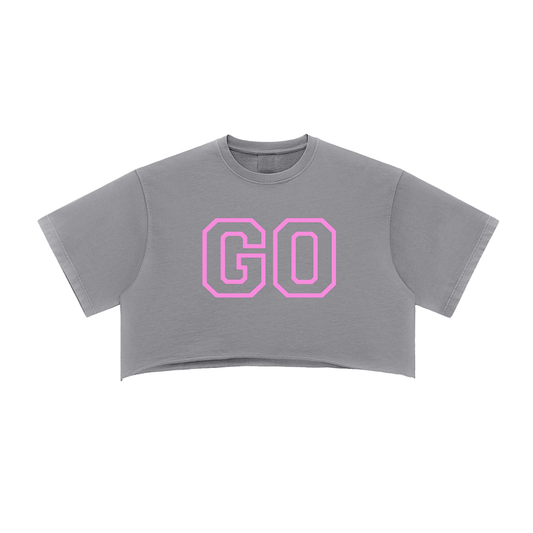 Snow Washed Raw Edge Crop Top