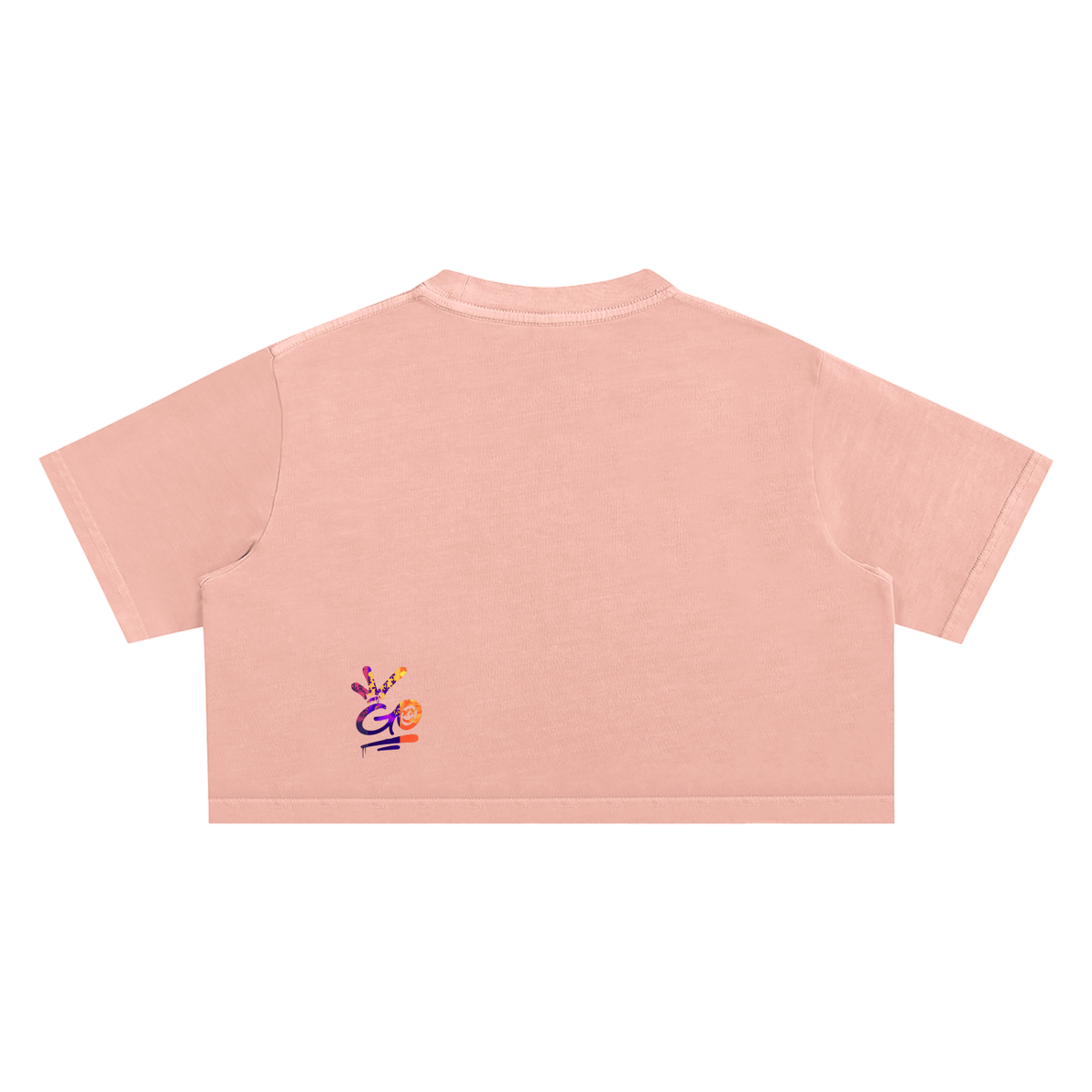 Morgan - Snow Washed Crop Top - Salmon Pink