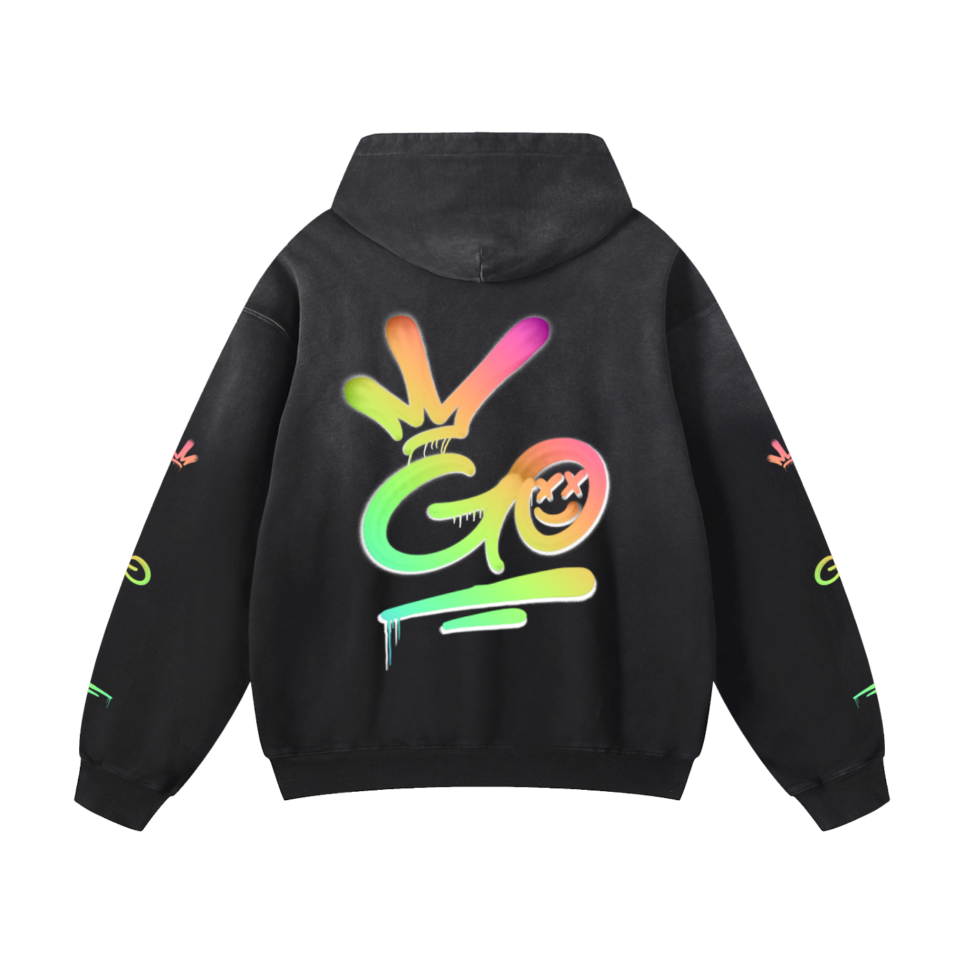 Riverside_Heavyweight Sunfade Oversized Hoodie - Black