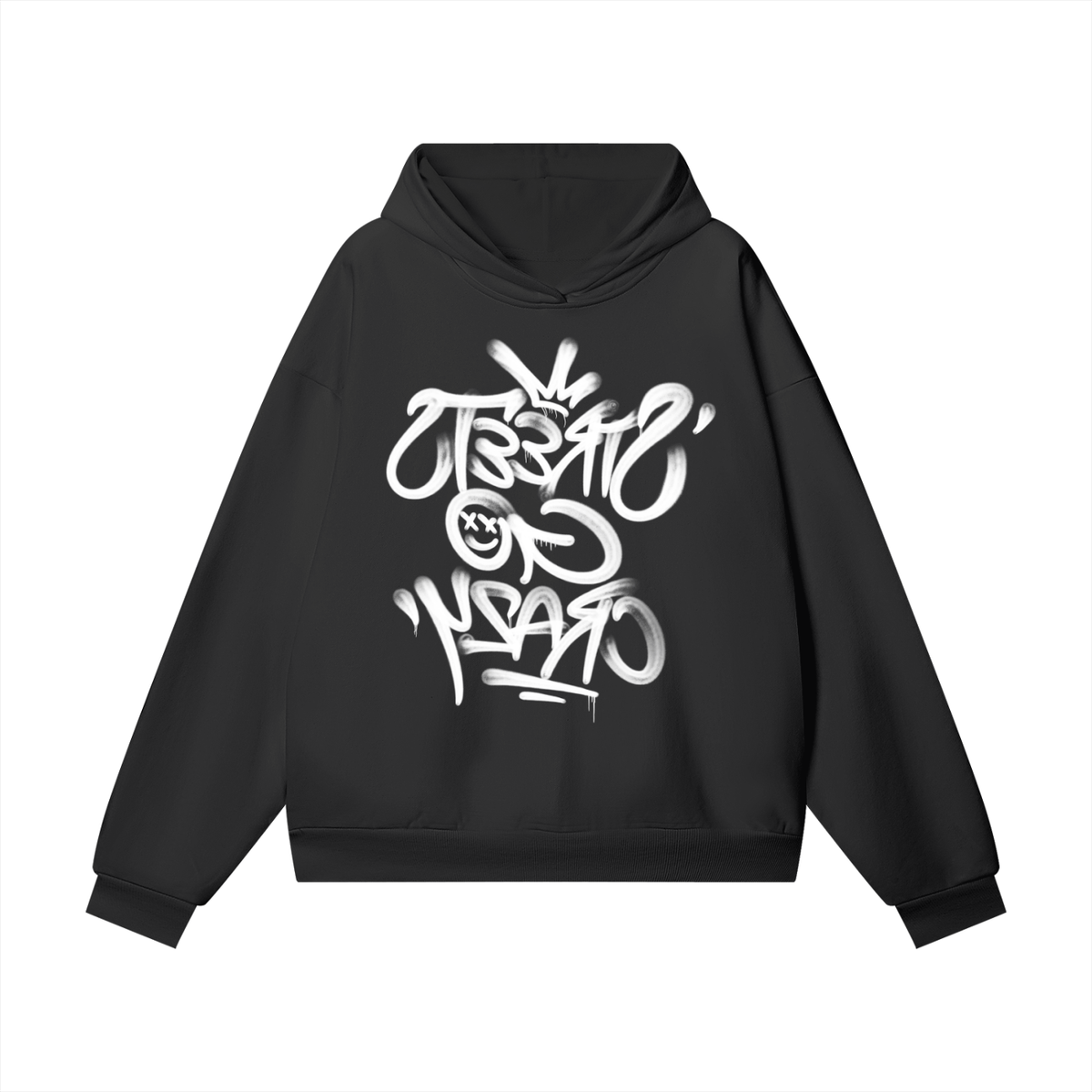 Streets Go Crazy - Heavyweight  "Mirror" Hoodie - Black