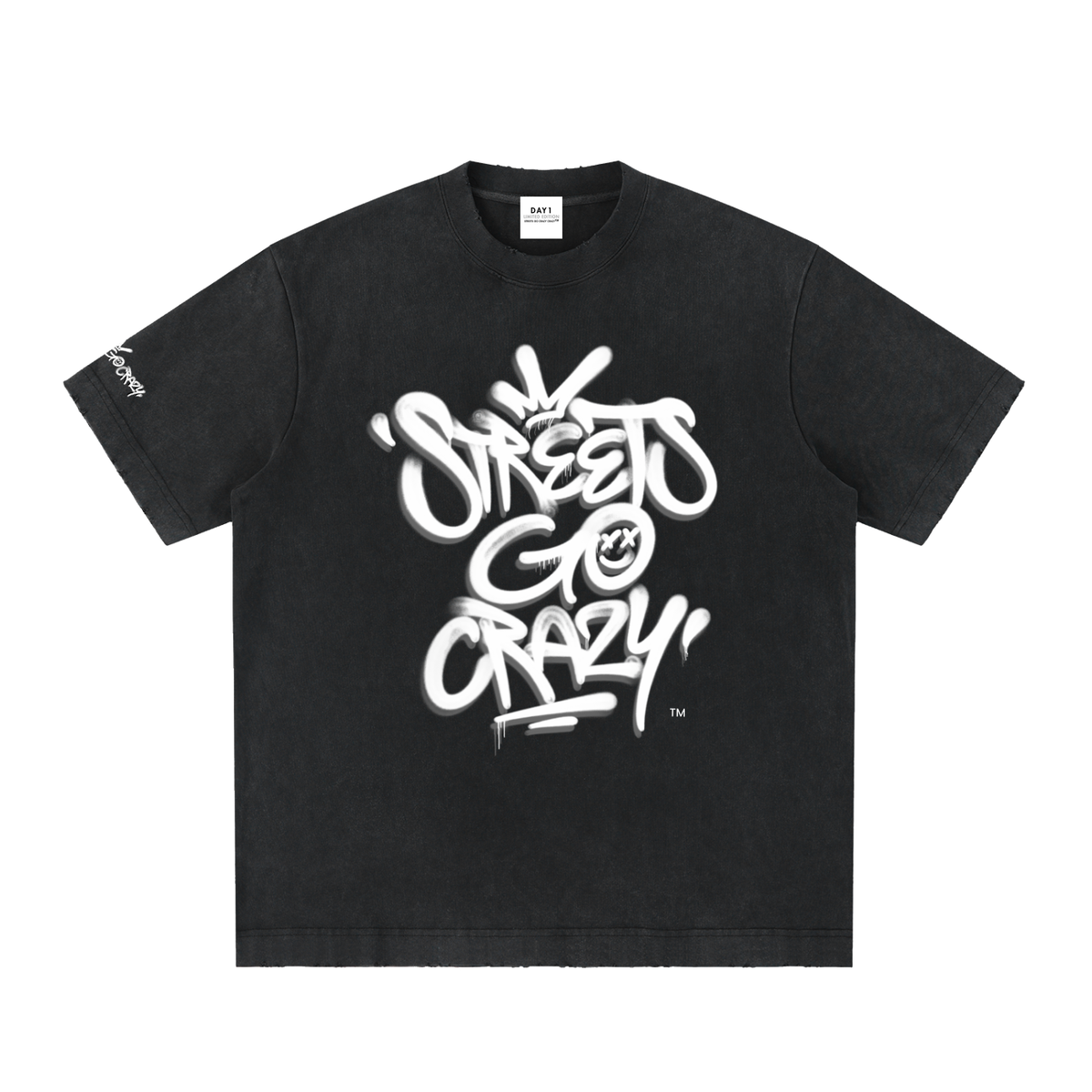 Signature - Heavyweight Vintage Washed Frayed T-Shirt - Black