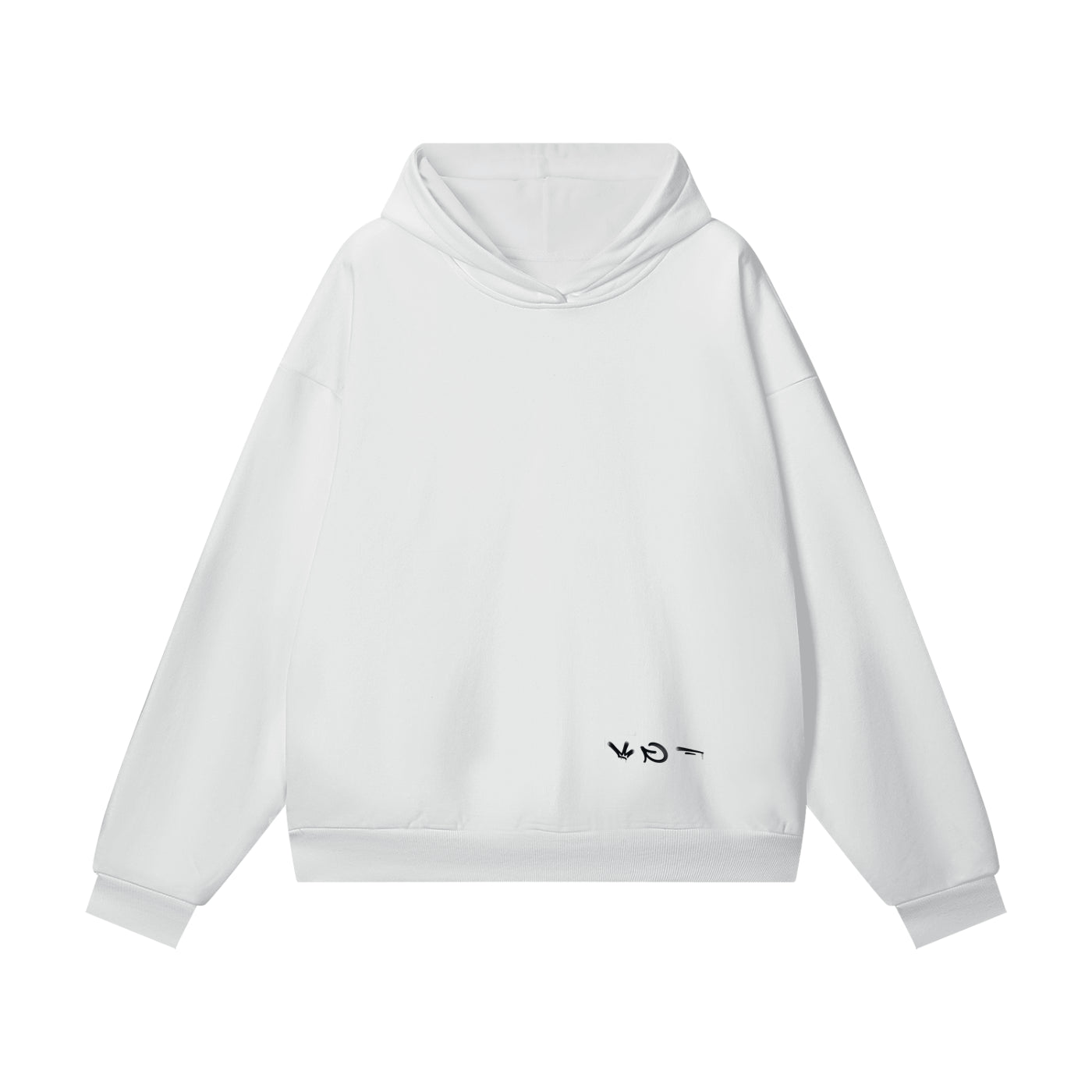 StreetsGoCrazy Heavyweight Hidden Pocket Fleece Hoodie_White