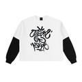 StreetsGoCrazy Layered Contrast Sleeve -White