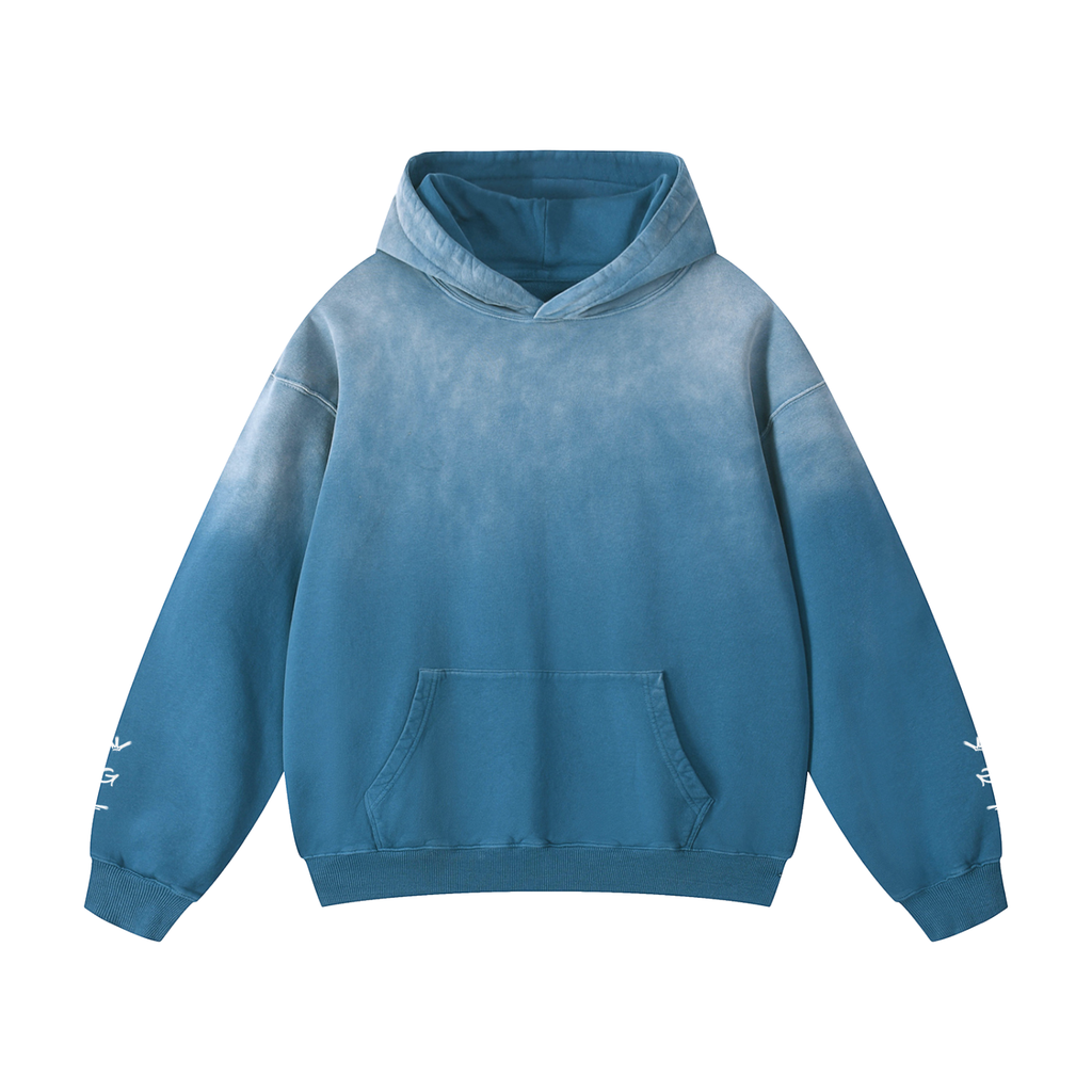 Riverside_Heavyweight Sunfade Oversized Hoodie - Blue Jean