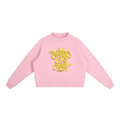 StreetsGoCrazy Essential Fleece Mock-Neck Crew Sweatshirt_Pink