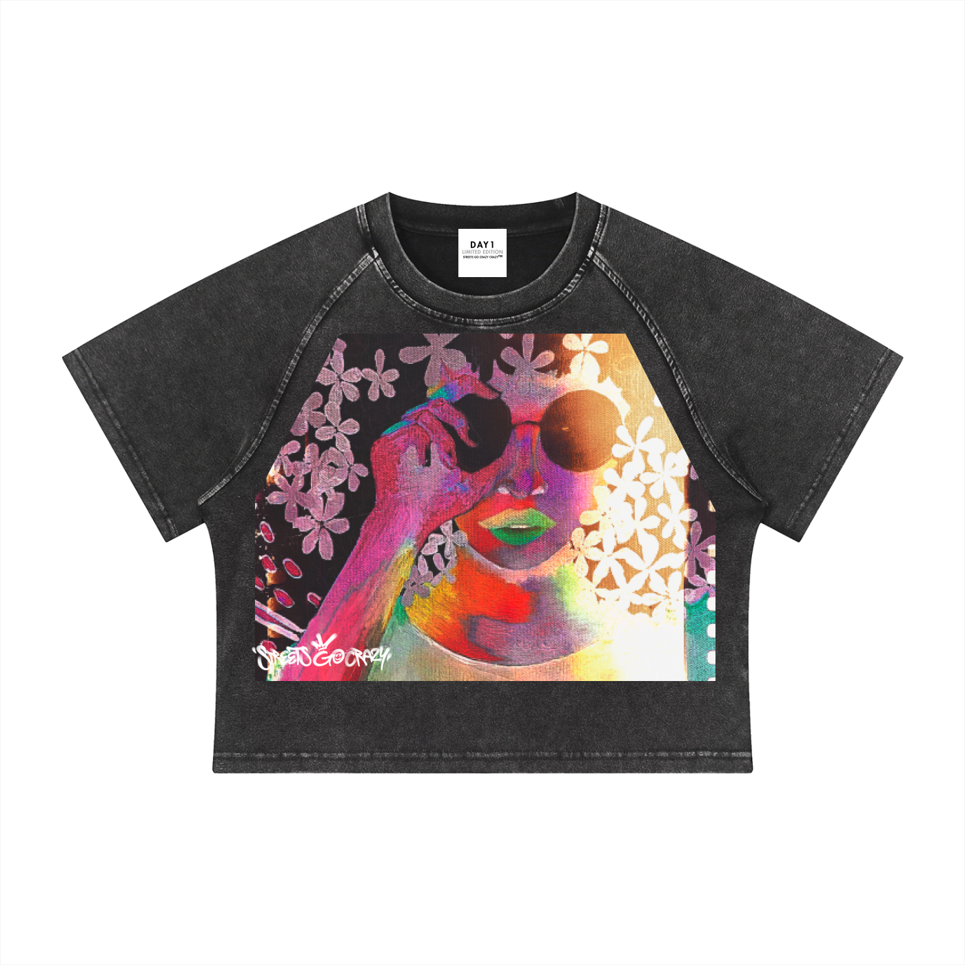 Women's Mineral Wash Raglan Crop T-Shirt