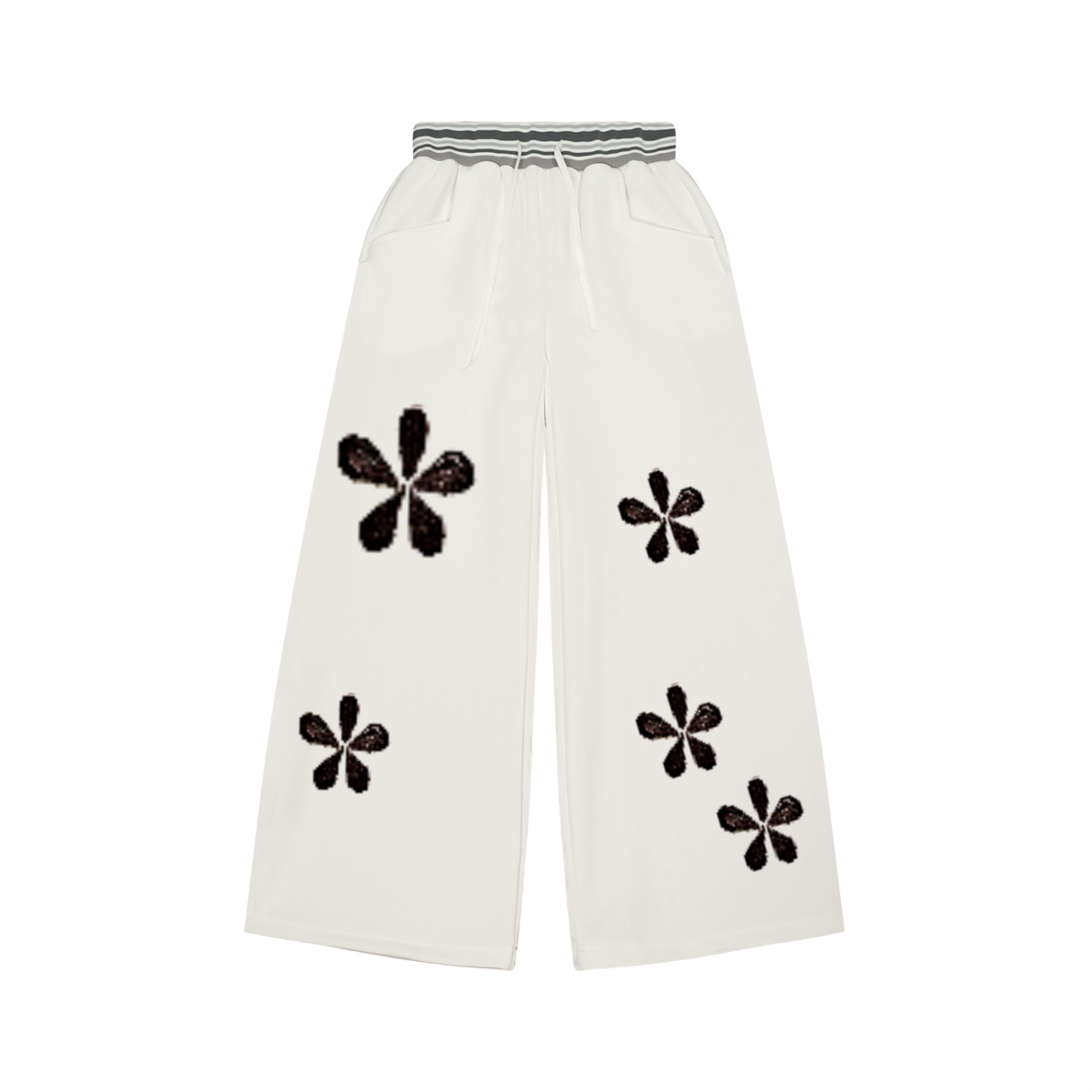 Magnolia Striped Waist Wide Leg Pants_White