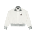 Magnolia Striped Rib Collar Zip Jacket_White