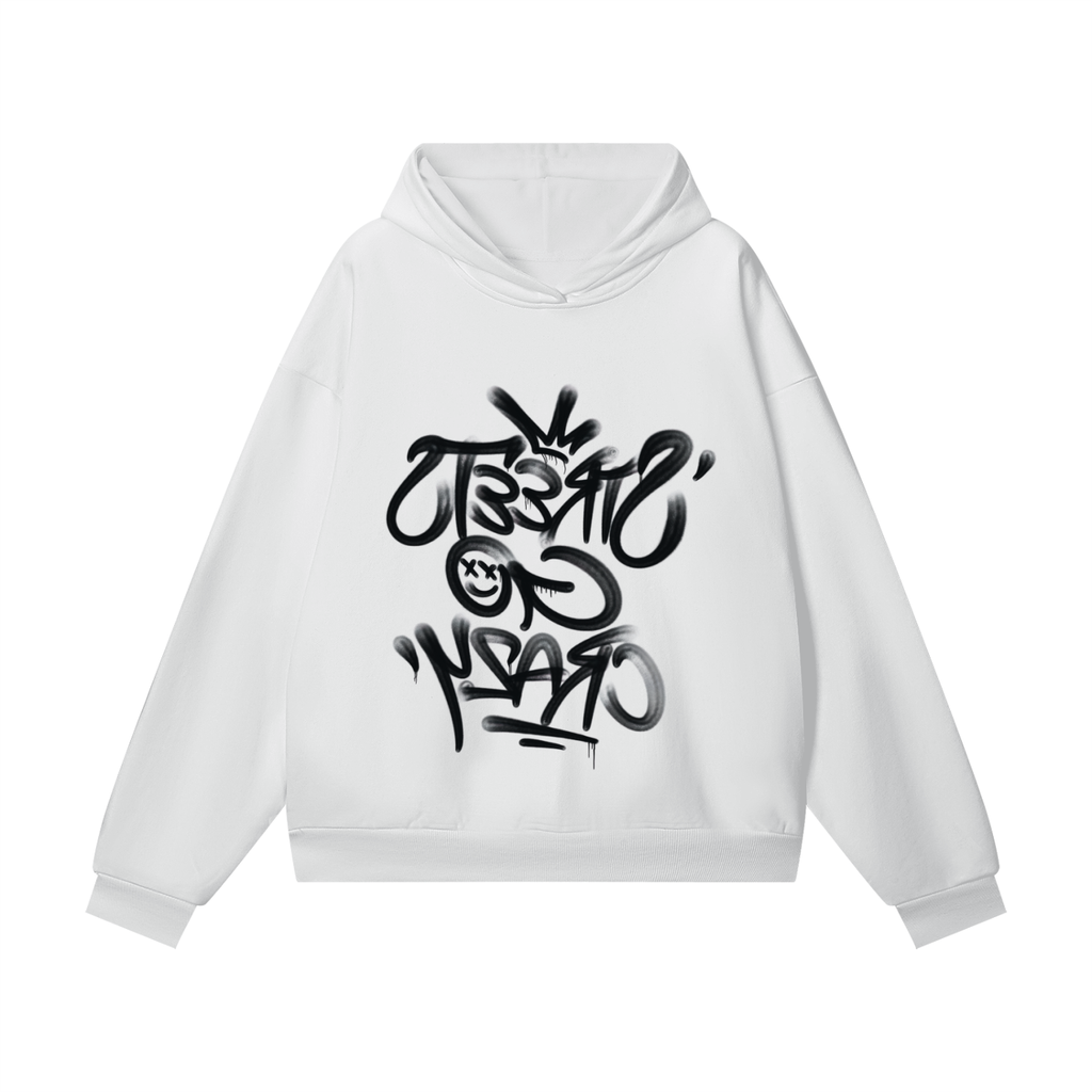 Inverted StreetsGoCrazy Heavyweight Hidden Pocket Fleece Hoodie - White