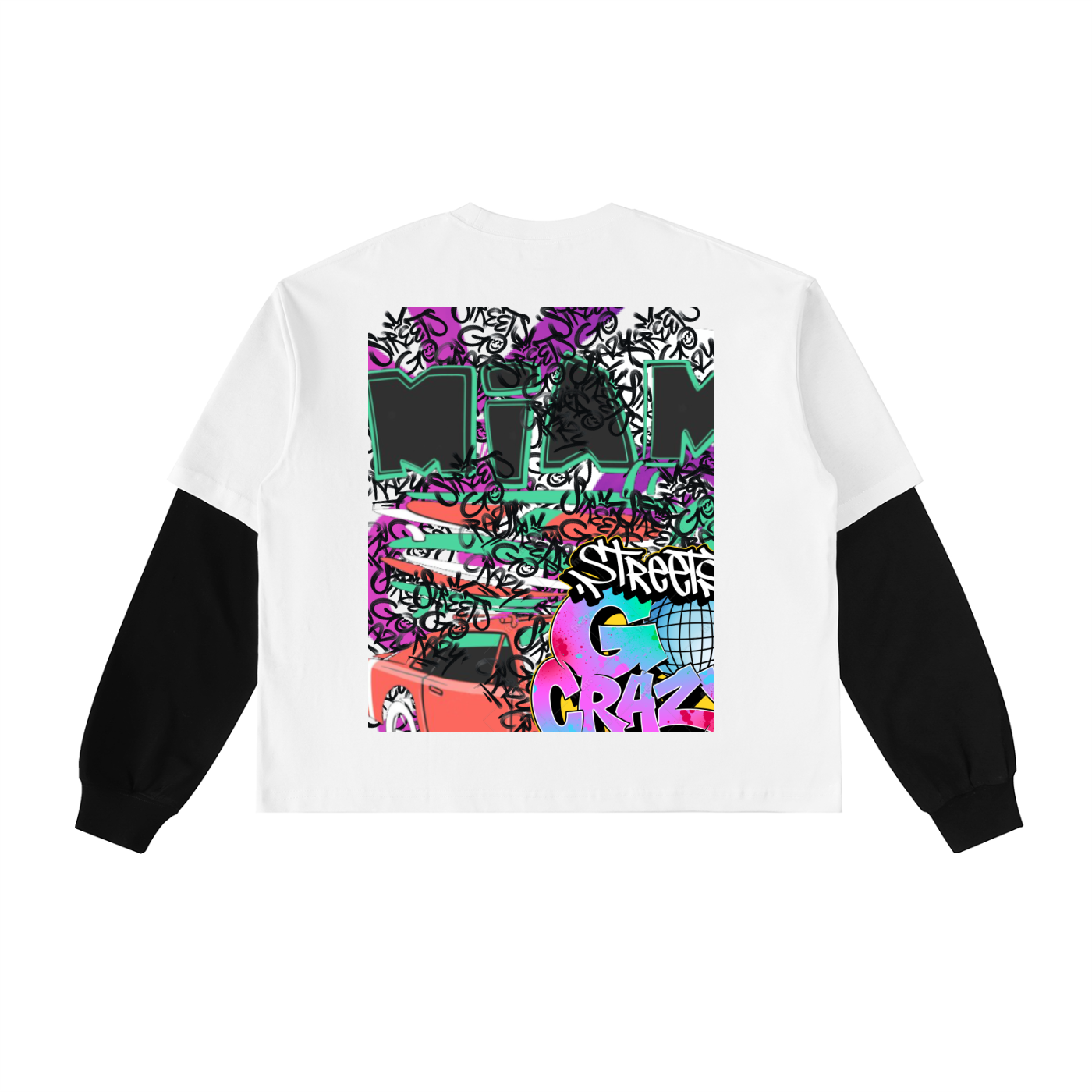 O.D. Layered Contrast Sleeve - White