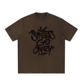 Signature Heavyweight Vintage Washed Frayed T-Shirt - Coffee