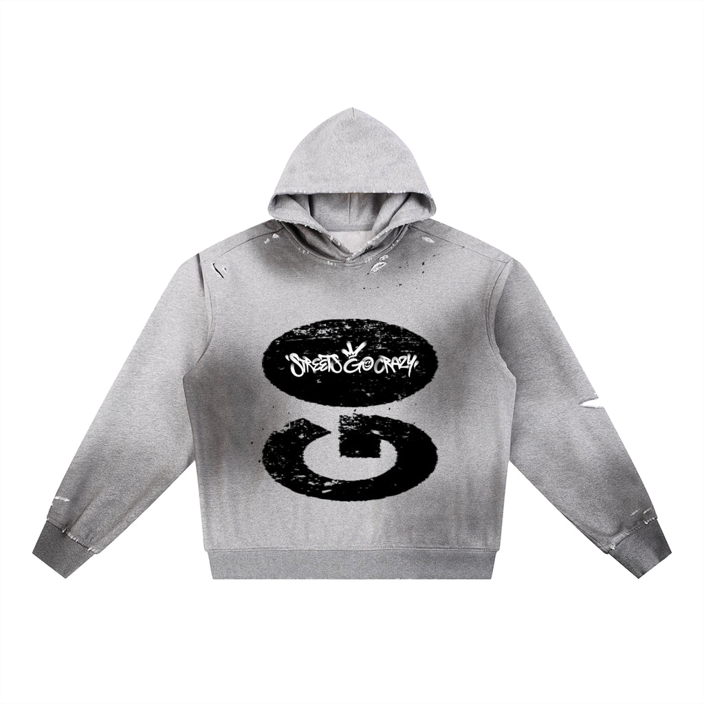 Stoner - Sun Frayed Fleece Hoodie - Gray