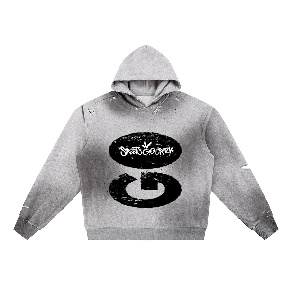 Stoner - Sun Frayed Fleece Hoodie - Gray