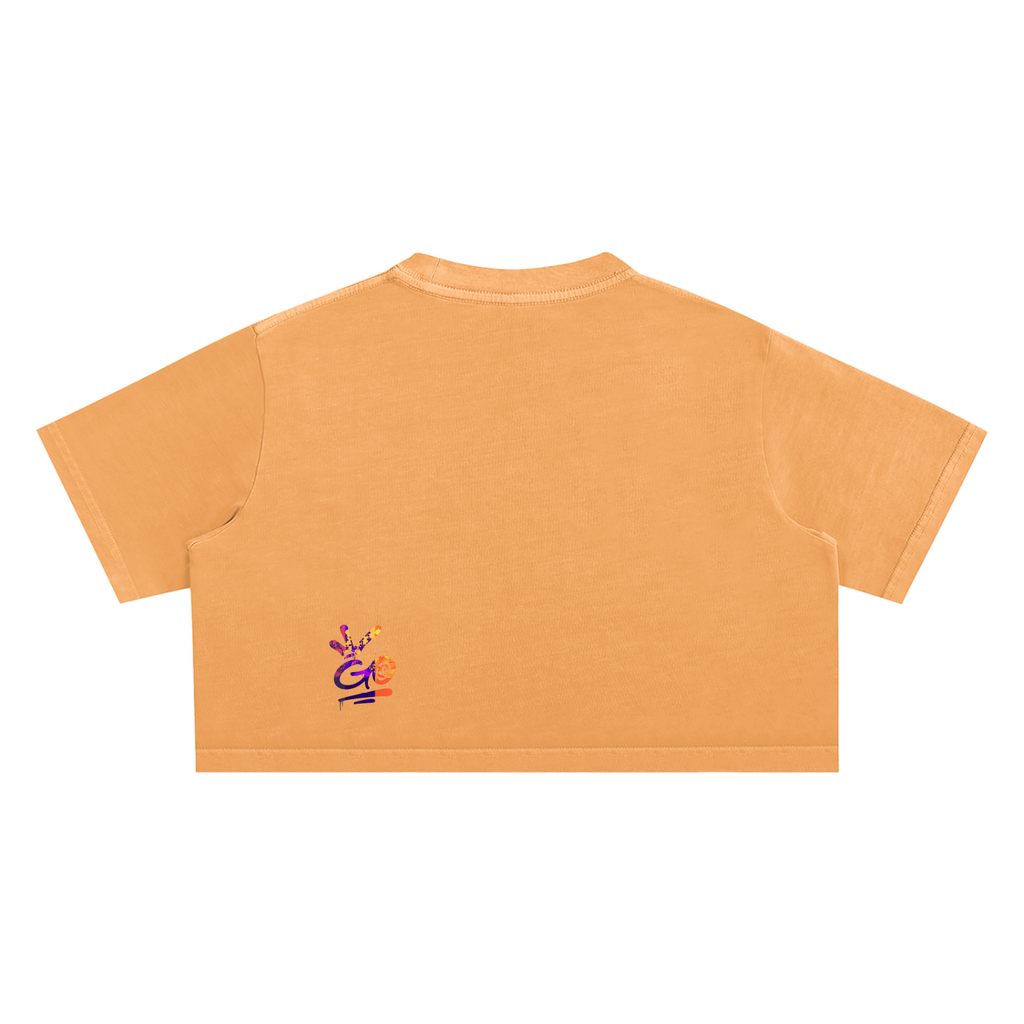 Morgan - Snow Washed Crop Top - Orange