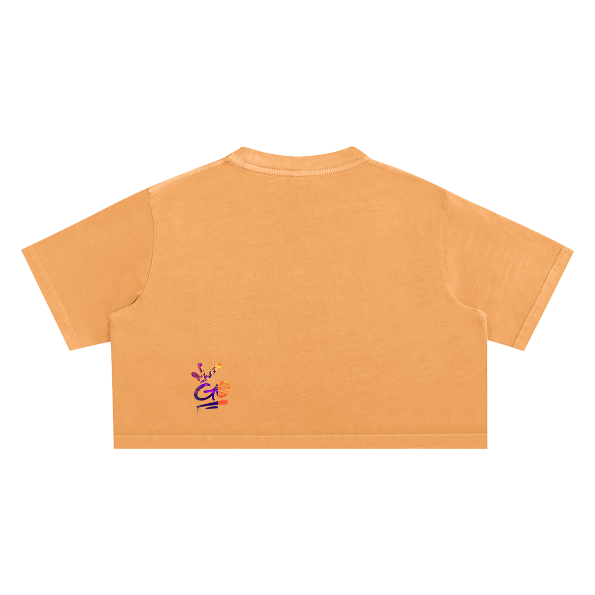 Morgan - Snow Washed Crop Top - Orange