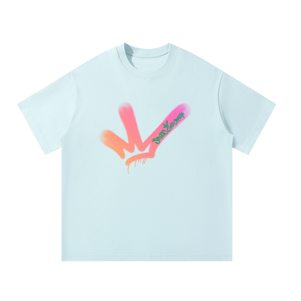Skyline - Graphic - Unisex Oversized T-Shirt - Light Blue