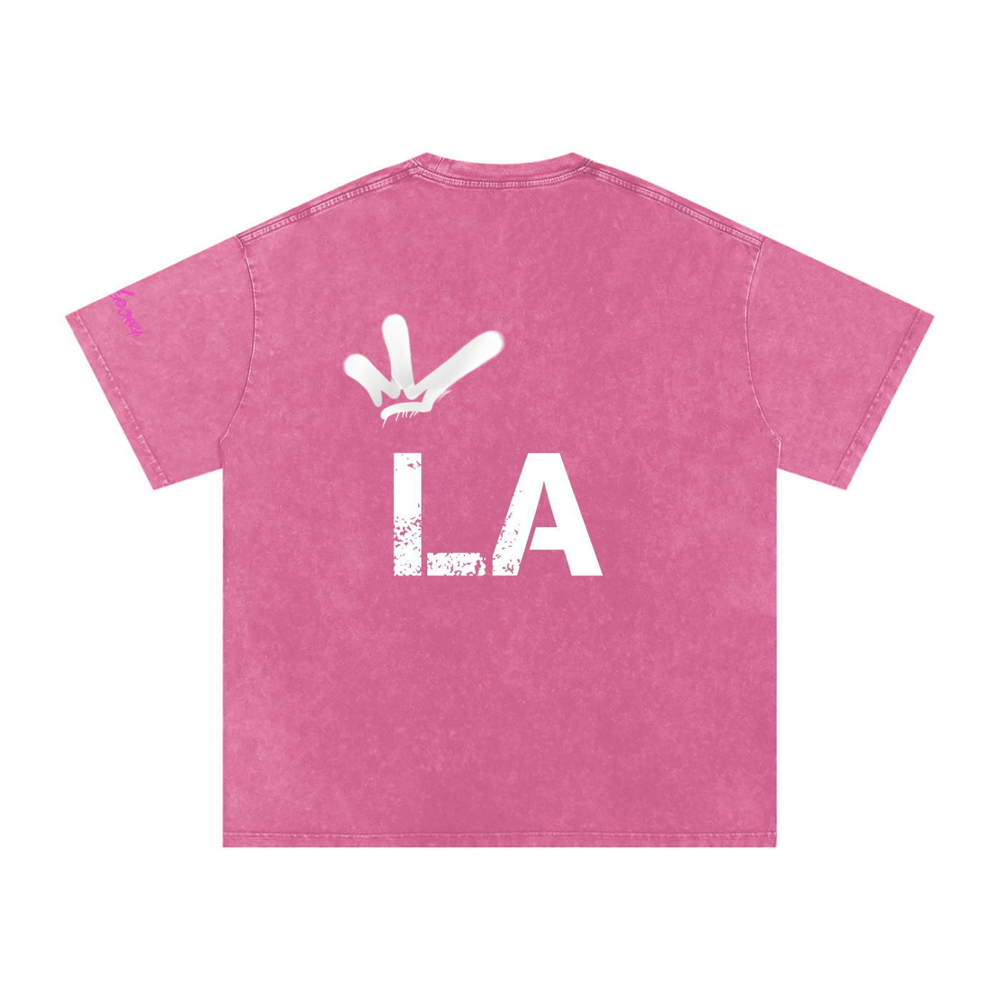Sunset Snow Washed Oversized Cotton T - Rose Red