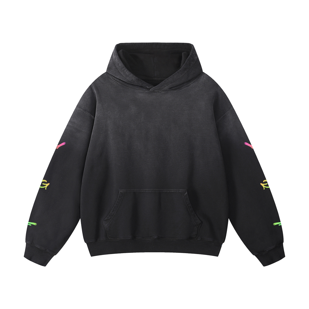 Riverside_Heavyweight Sunfade Oversized Hoodie - Black