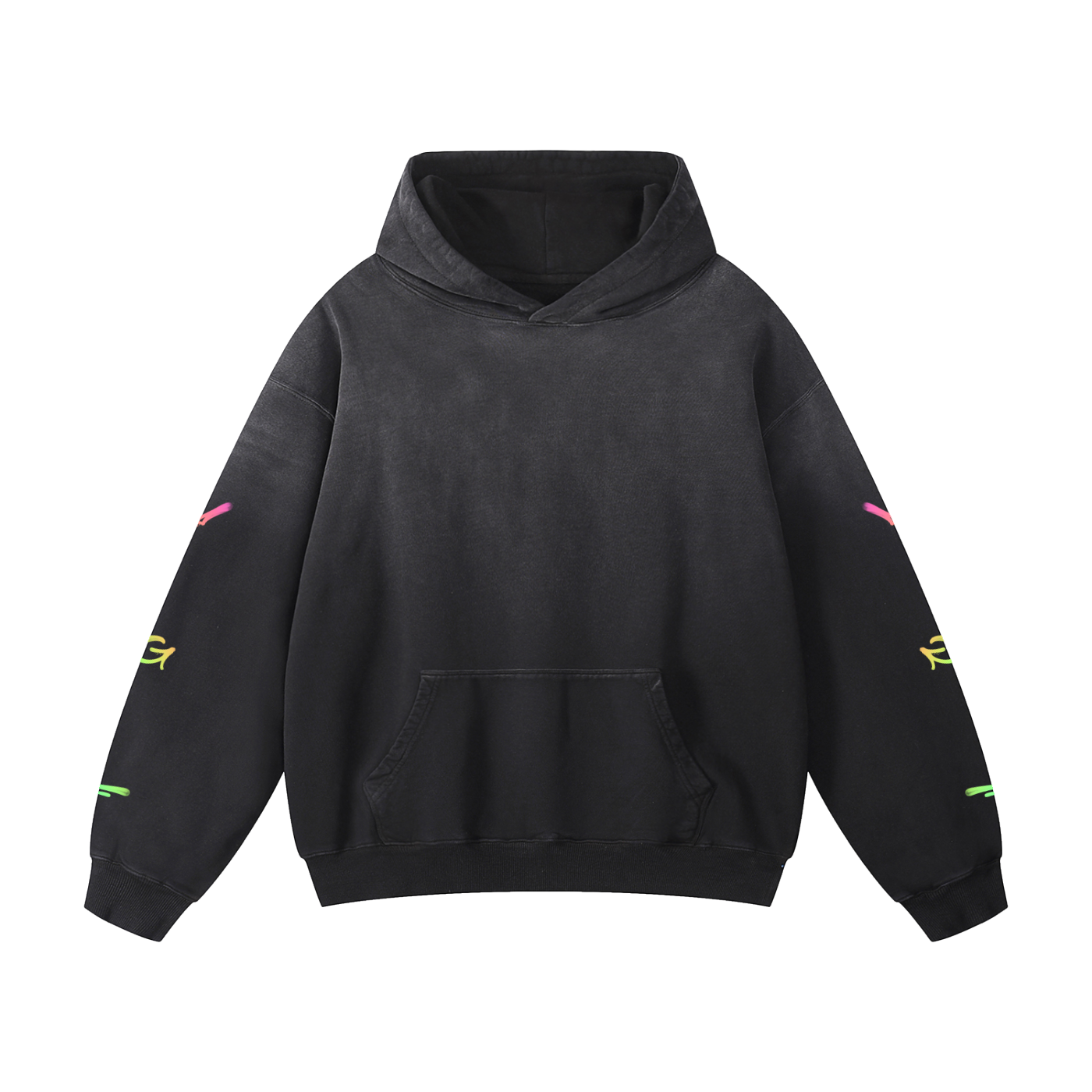 Riverside_Heavyweight Sunfade Oversized Hoodie - Black