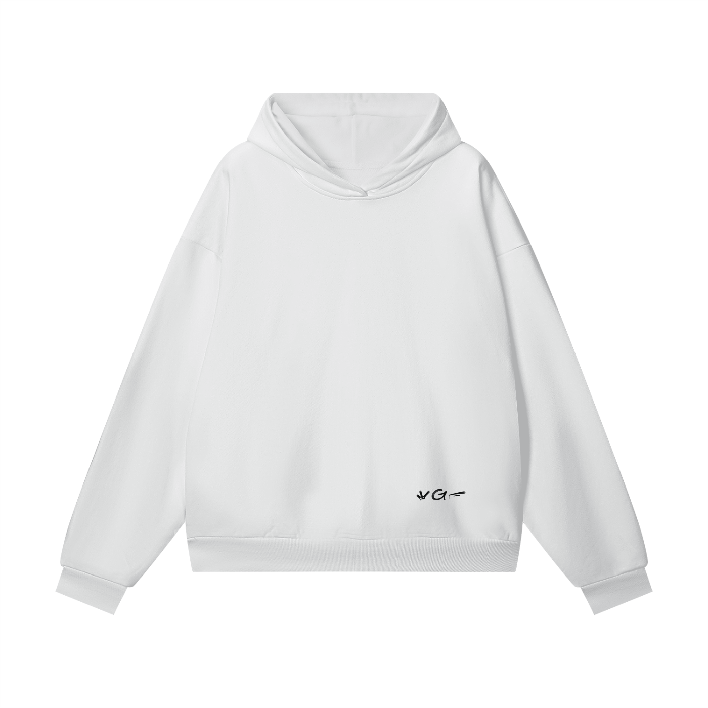 StreetsGoCrazy Heavyweight Hidden Pocket Fleece Hoodie_White