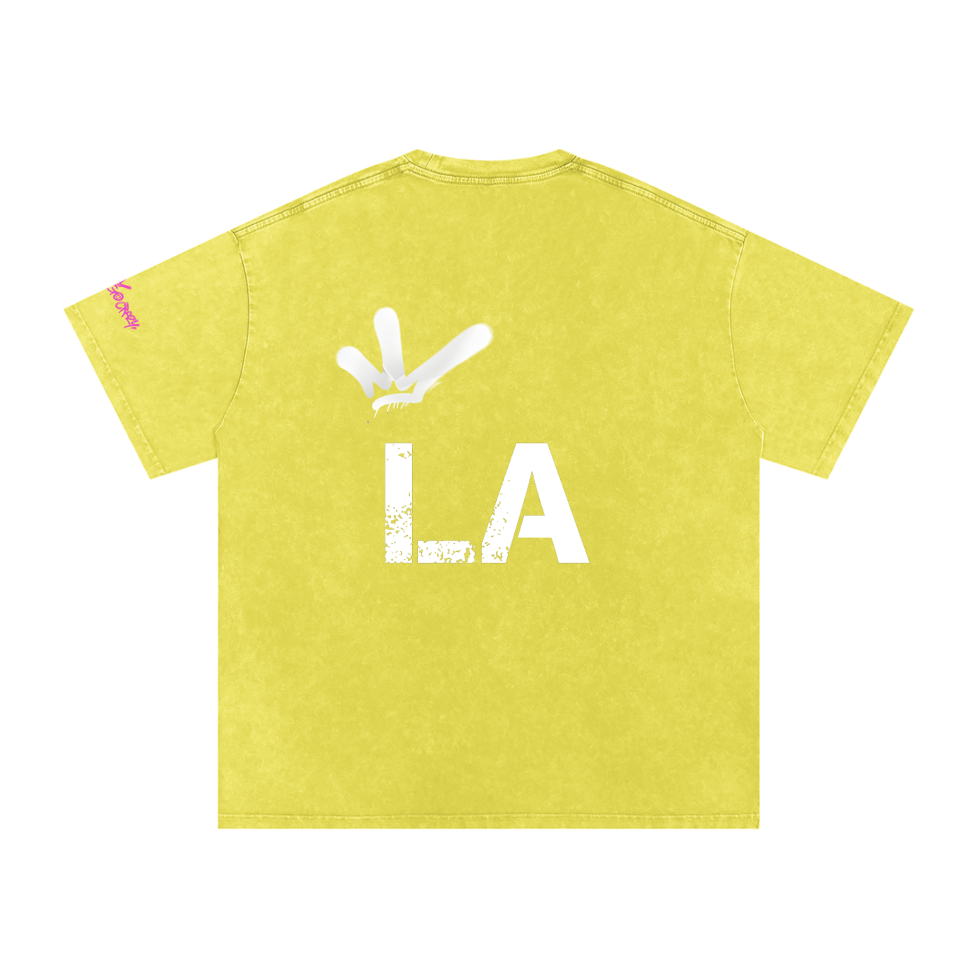 Sunset Snow Washed Oversized Cotton T - Yellow