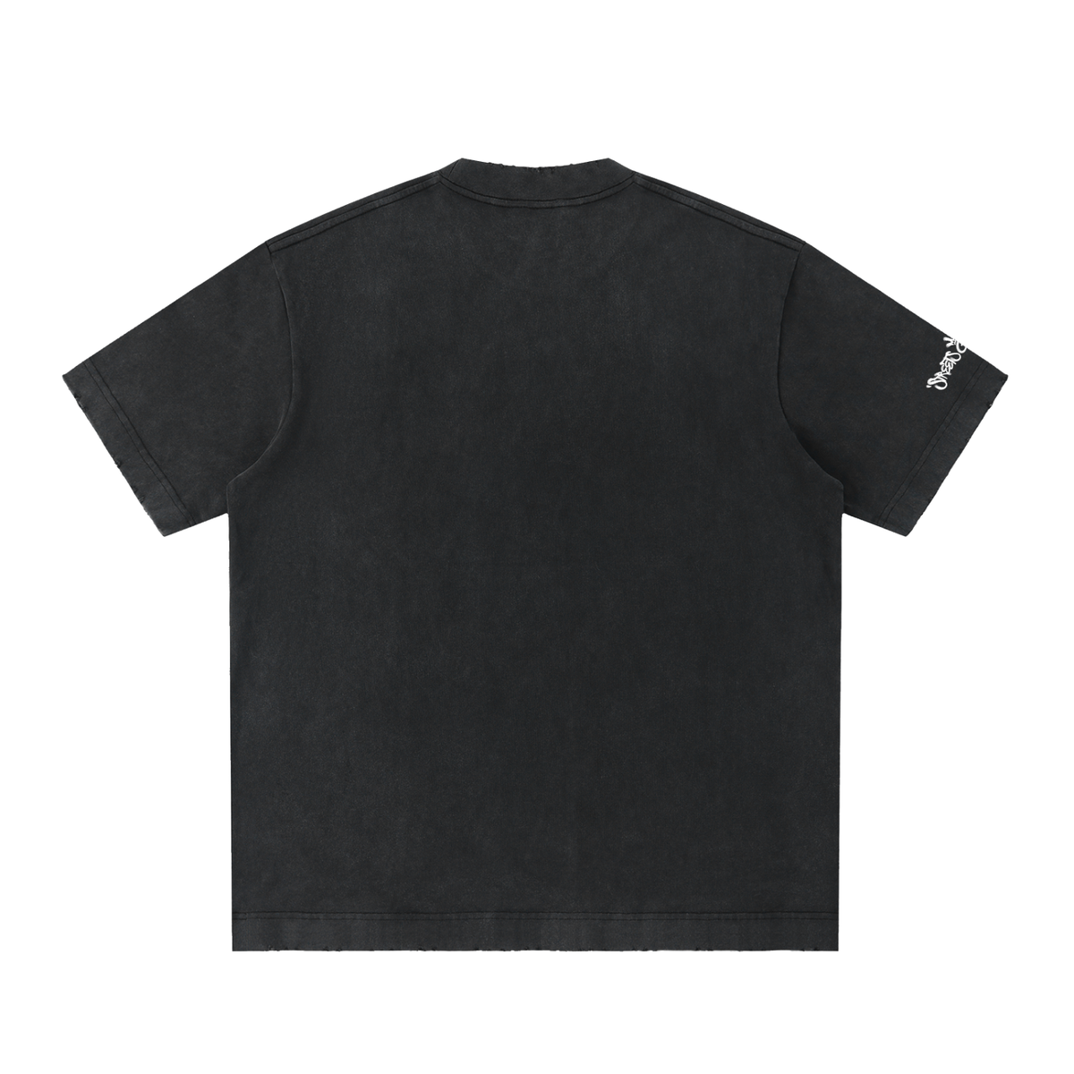 Signature - Heavyweight Vintage Washed Frayed T-Shirt - Black