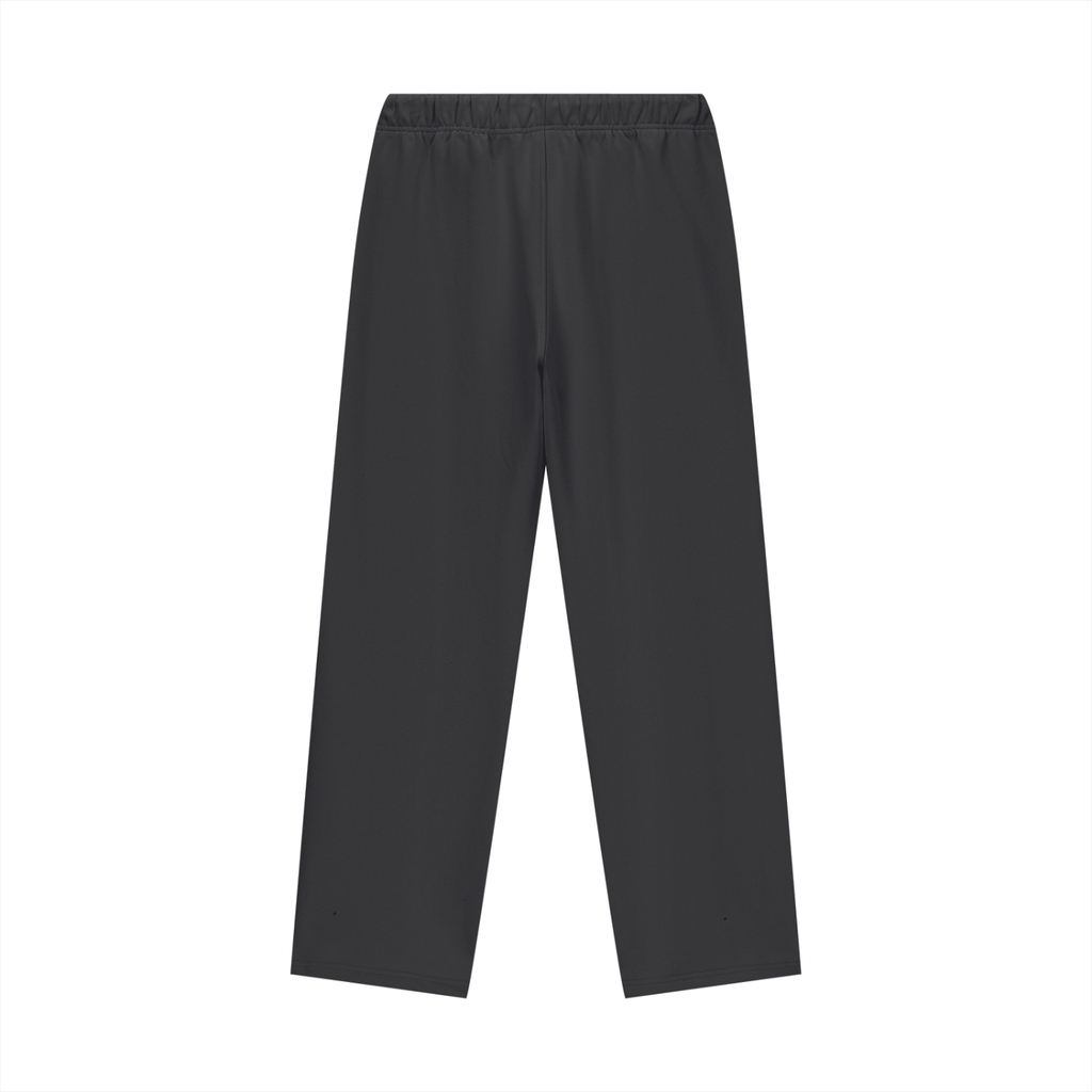 Streets Go Crazy  Fleece Straight Leg Pants - Black
