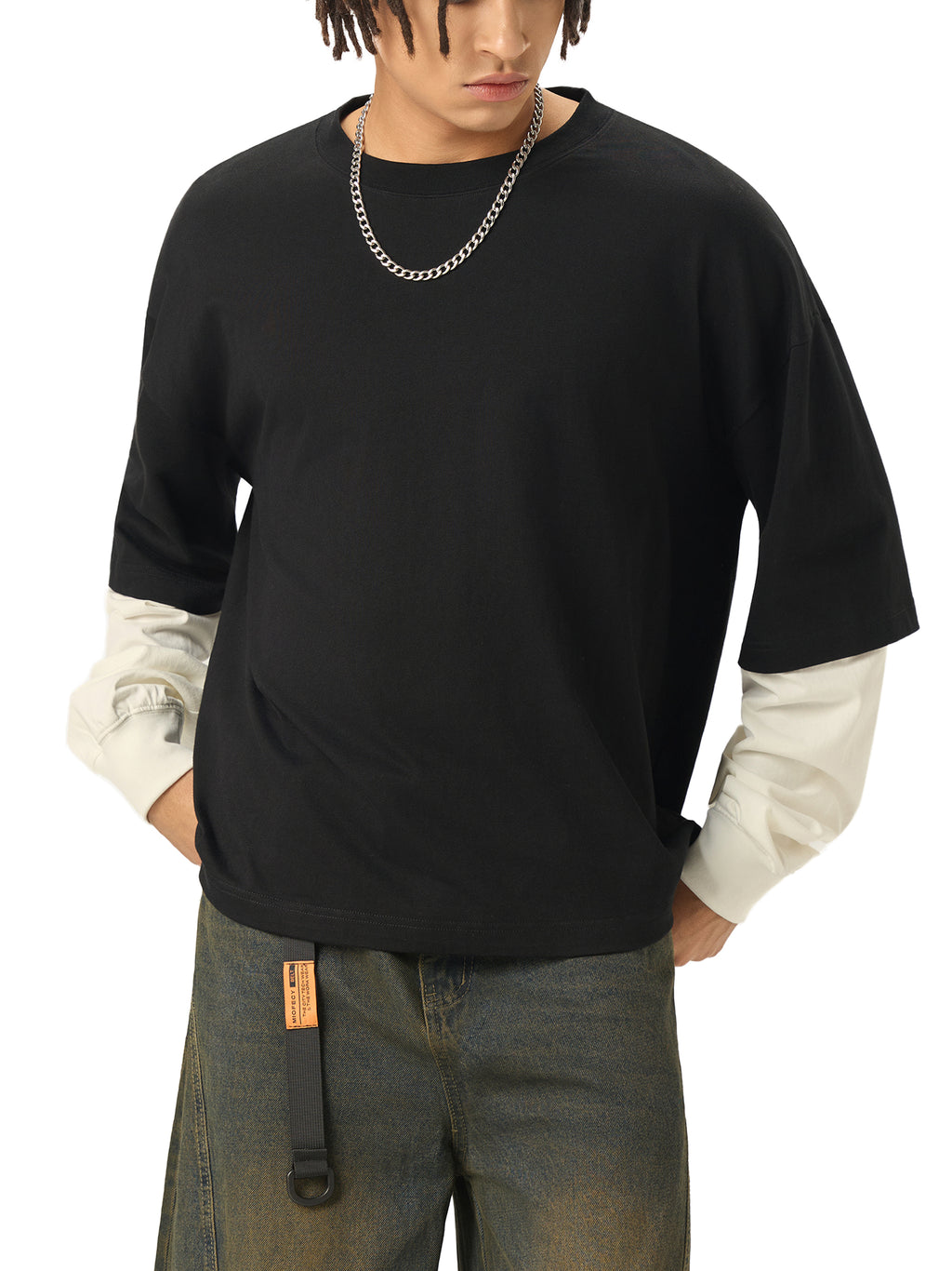 Layered Contrast Sleeve T - NEW BACK