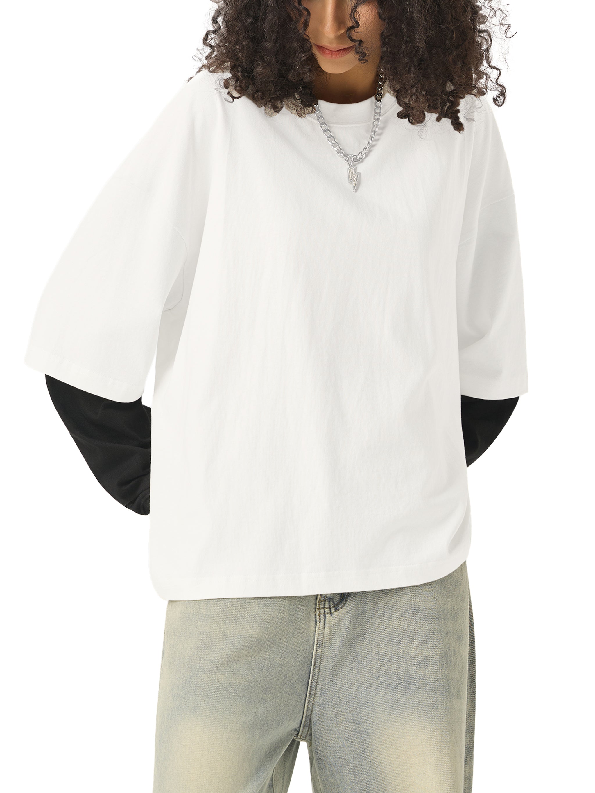 Layered Contrast Sleeve T - NEW BACK