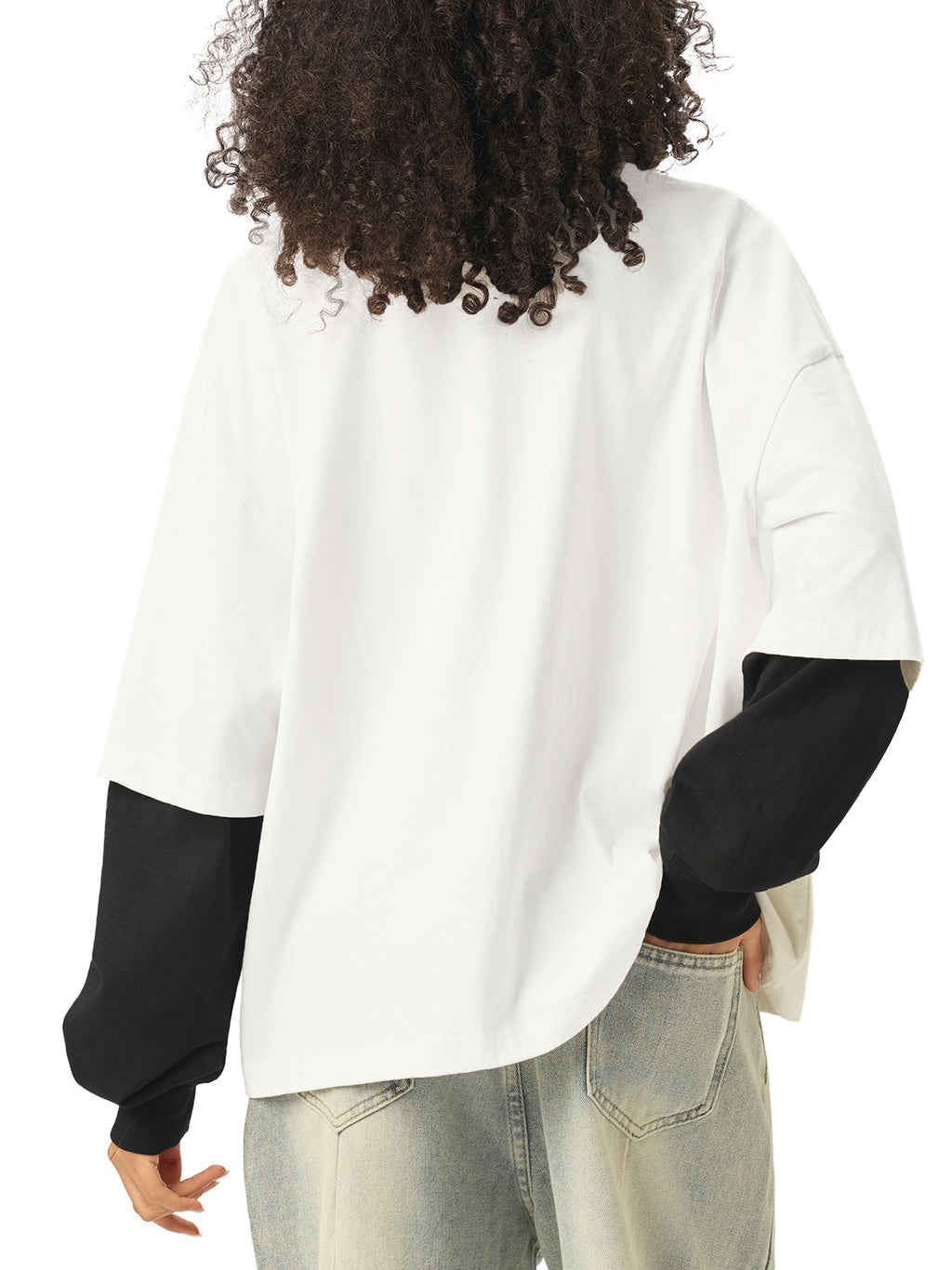 Layered Contrast Sleeve T - NEW BACK